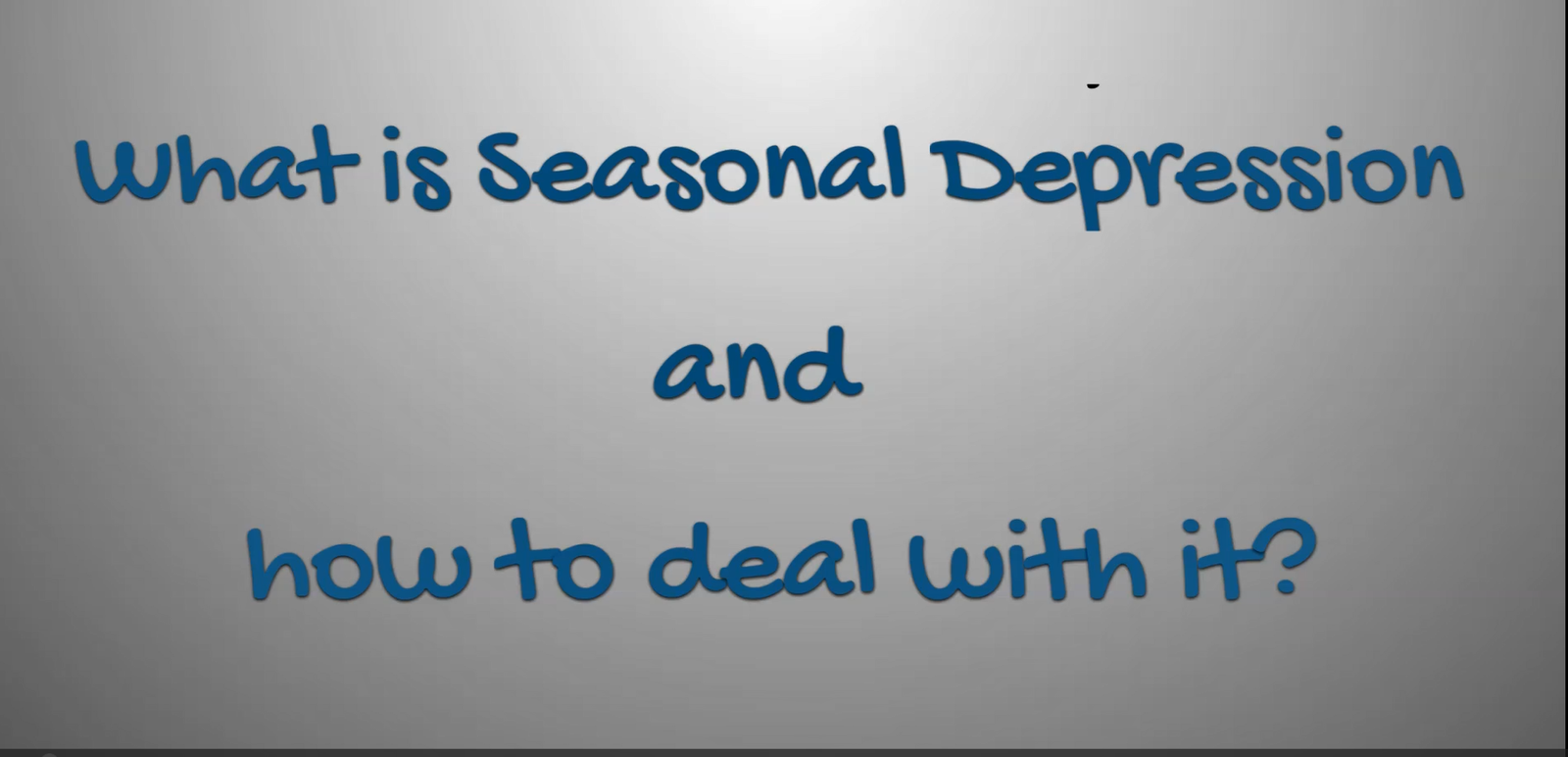 Seasonal Depression 